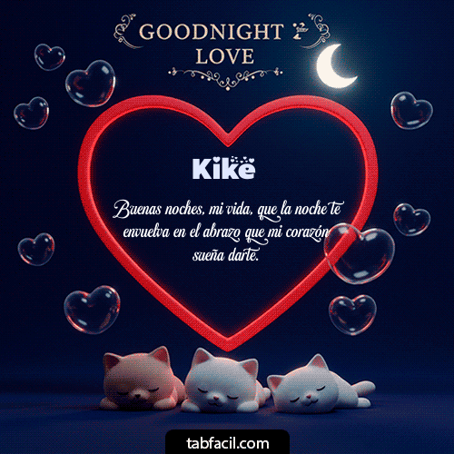 GIF Animado de Buenas Noches para Kike - Buenas noches amor con gatos