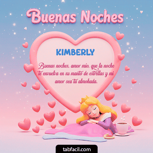GIF Animado de Buenas Noches para Kimberly - Buenas noches corazón