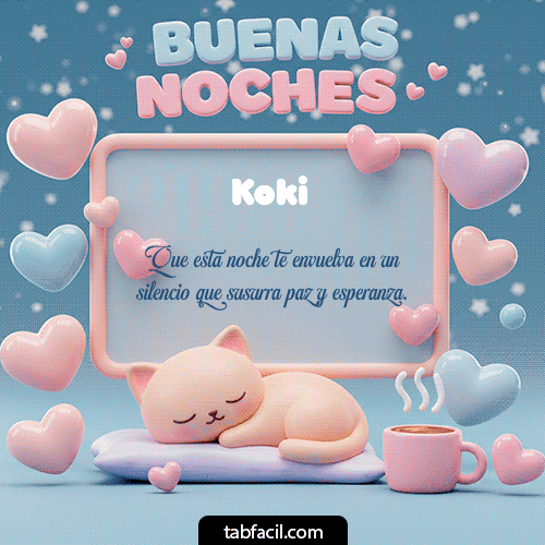 GIF Animado de Buenas Noches para Koki - Luna estrellas de buenas noches