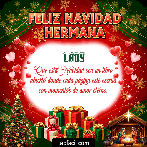 GIF Animado de Feliz Navidad para Lady - Feliz Navidad Hermana
