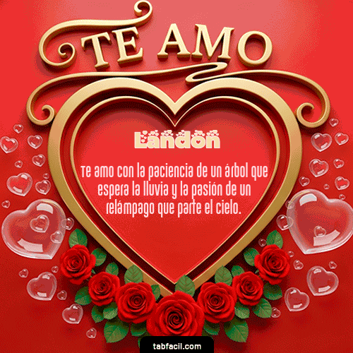 GIF Animado de Feliz Dia Amor para Landon - Te Amo