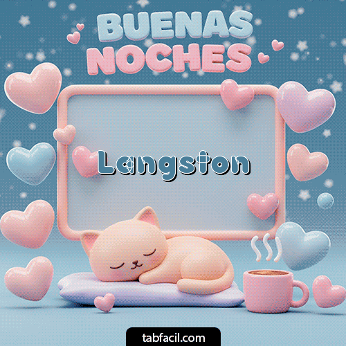 GIF Animado de Buenas Noches para Langston - Luna estrellas de buenas noches