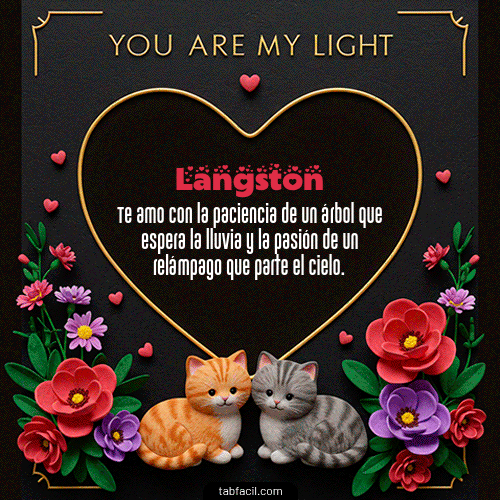 GIF Animado de Feliz Dia Amor para Langston - Tú eres mi luz