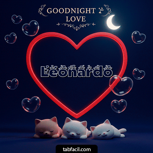 GIF de Leonardo - Buenas noches amor con gatos