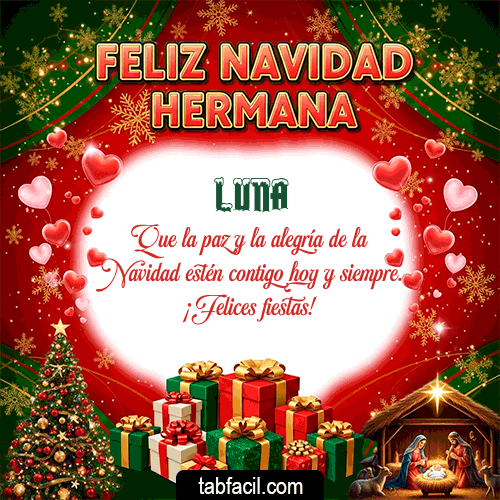 Ver GIF de Feliz Navidad Hermana GIF de Luna - Feliz Navidad Hermana