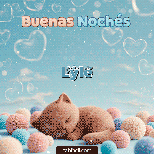 GIF Animado de Buenas Noches para Lyle - Good Night gatuno