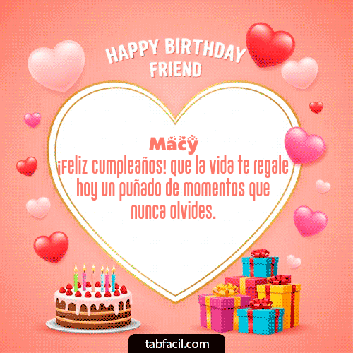 Feliz Cumpleaños Macy GIF