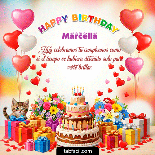 GIF Animado de Feliz Cumpleaños para Marcella - Happy BirthDay