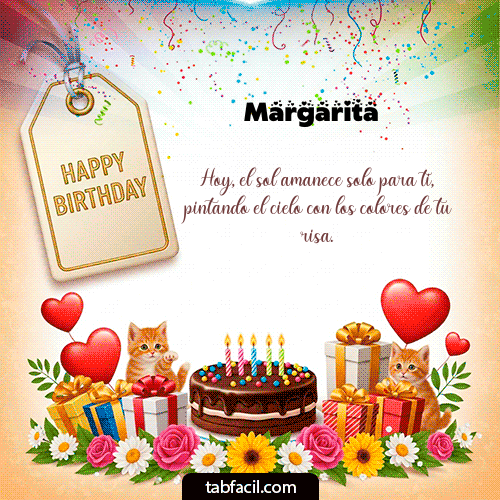 Feliz Cumpleaños Margarita GIF
