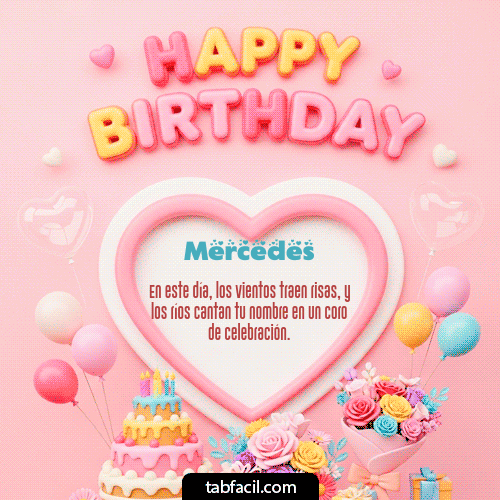 Feliz Cumpleaños Mercedes GIF