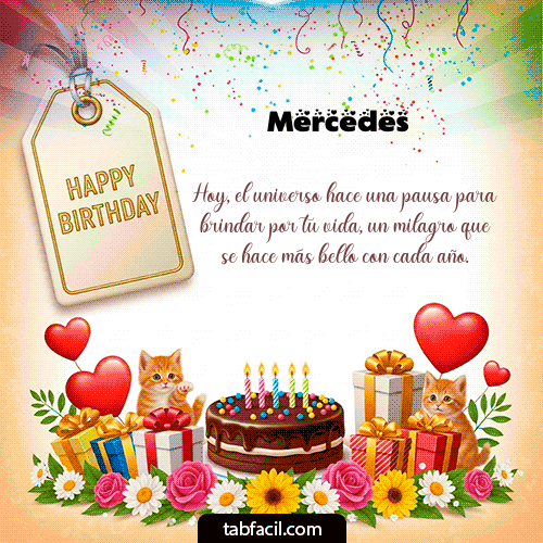 Feliz Cumpleaños Mercedes GIF