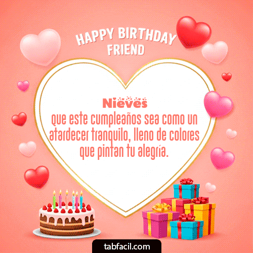 Feliz Cumpleaños Nieves GIF