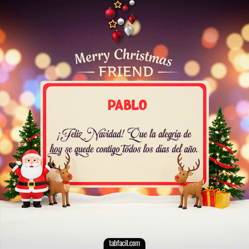 Feliz Navidad Pablo GIF