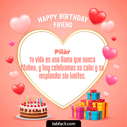 GIF Animado de Feliz Cumpleaños para Pilar - Happy Birthday Friend