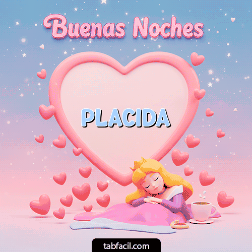 GIF Animado de Buenas Noches para Placida - Buenas noches corazón