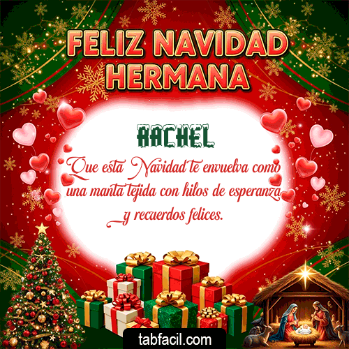 GIF de Rachel - Feliz Navidad Hermana