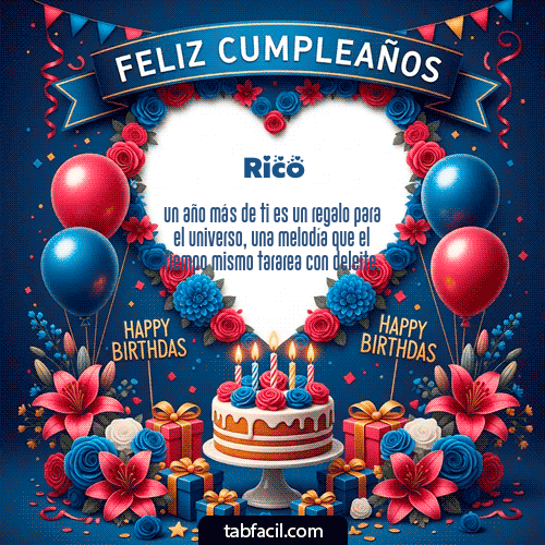 GIF Animado de Feliz Cumpleaños para Rico - Feliz Cumpleaños Amigo