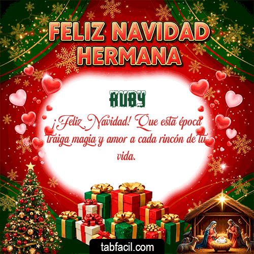GIF de Ruby - Feliz Navidad Hermana