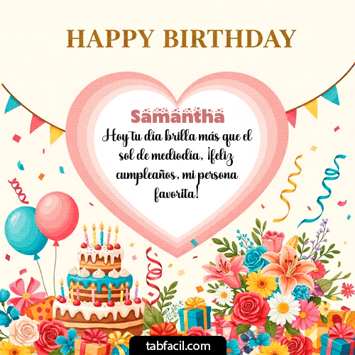 Feliz Cumpleaños Samantha GIF