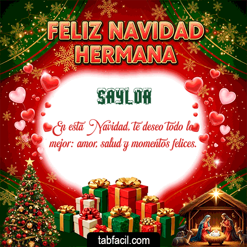 GIF de Saylor - Feliz Navidad Hermana