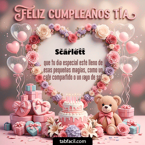 GIF Animado de Feliz Cumpleaños para Scarlett - Feliz Cumpleaños Tía