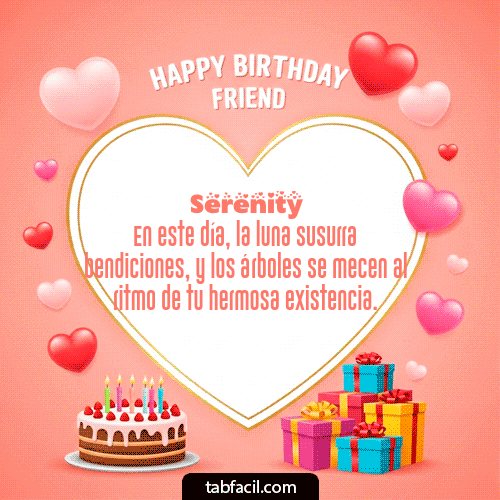 GIF Animado de Feliz Cumpleaños para Serenity - Happy Birthday Friend