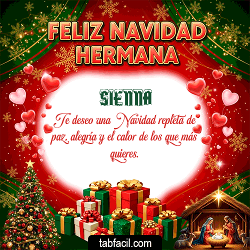 GIF de Sienna - Feliz Navidad Hermana