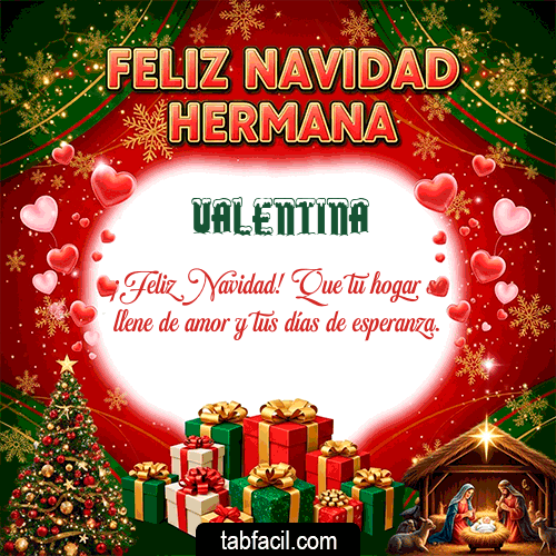 GIF de Valentina - Feliz Navidad Hermana