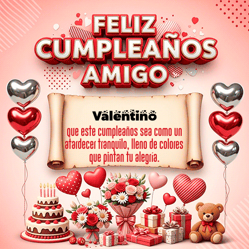 GIF Animado de Feliz Cumpleaños para Valentino - Feliz Cumpleaños Amigo