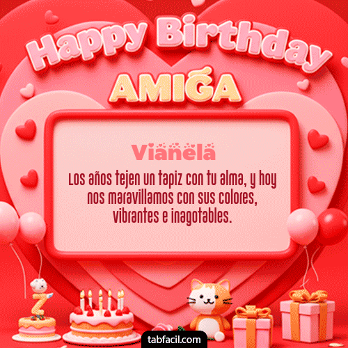 GIF Animado de Feliz Cumpleaños para Vianela - 🍰 Happy BirthDay Amiga