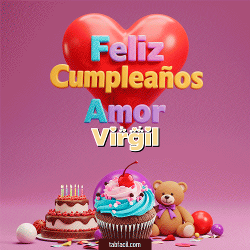 GIF Animado de Feliz Cumpleaños para Virgil - 💞 Feliz Cumpleaños Amor