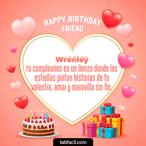 GIF Animado de Feliz Cumpleaños para Wrenley - Happy Birthday Friend