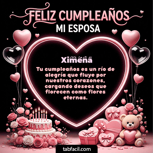 GIF Animado de Feliz Cumpleaños para Ximena - Feliz Cumpleaños Mi Esposa