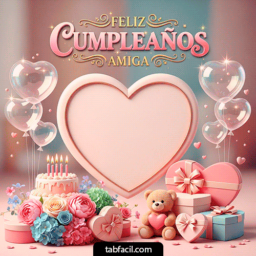 Plantilla GIF Amiga Feliz Cumpleaños - Feliz Cumpleaños