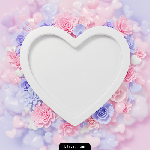 Imagen de corazon blanco con flores Sofia