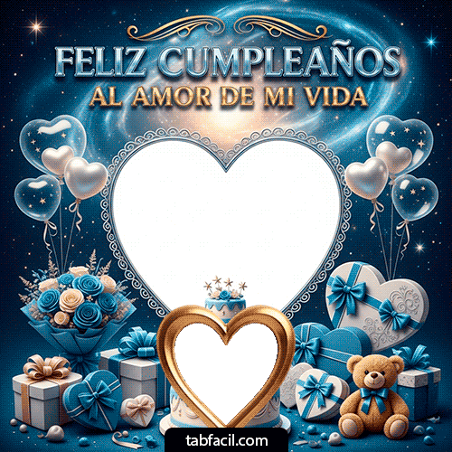 Marco GIF animado para fotos de Feliz Cumpleaños al amor de mi vida - Feliz Cumpleaños