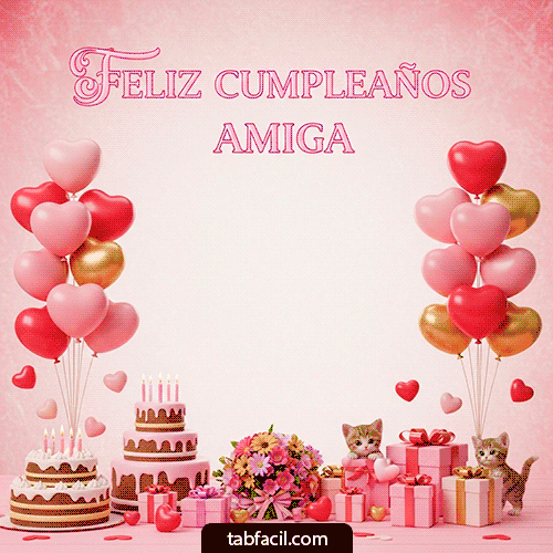 Plantilla GIF Feliz Cumpleaños Amiga - Feliz Cumpleaños