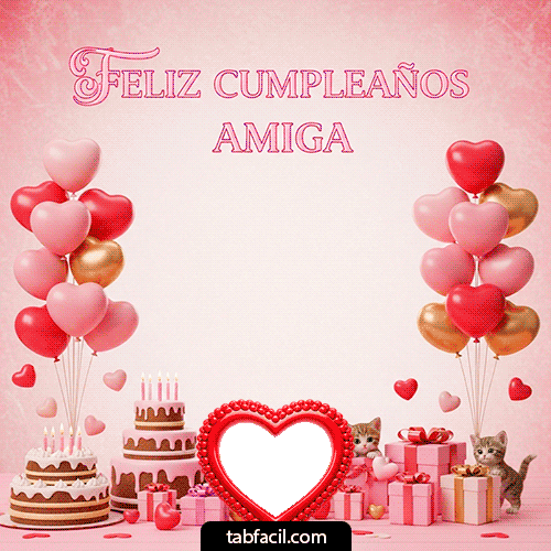 Marco GIF animado para fotos de Feliz Cumpleaños Amiga - Feliz Cumpleaños