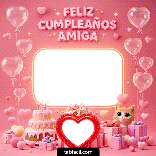 Marco GIF animado para fotos de Feliz Cumpleaños Amiga! - Feliz Cumpleaños