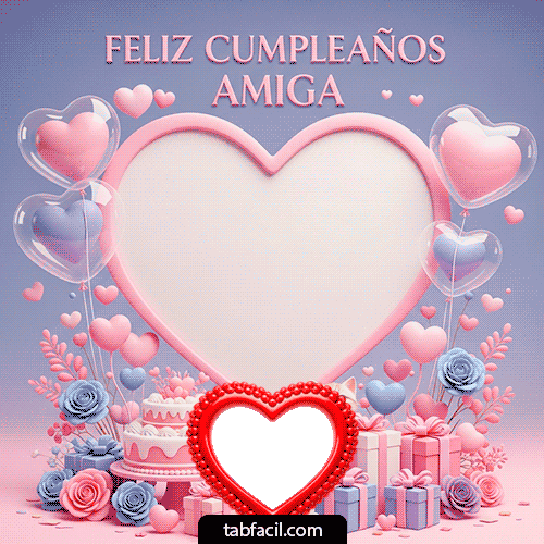 Marco GIF animado para fotos de Feliz Cumpleaños Amiga - Feliz Cumpleaños