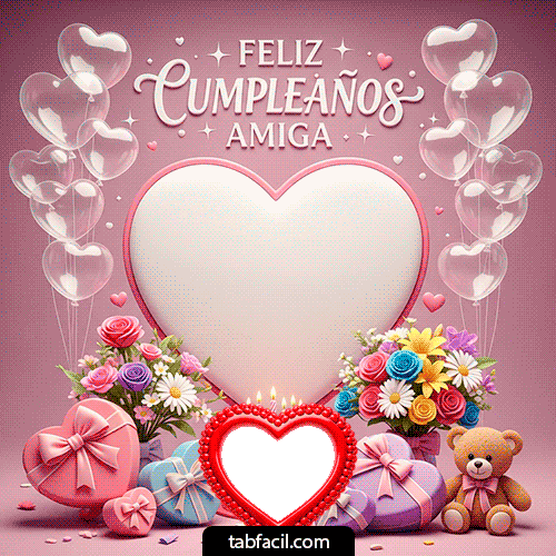 Marco GIF animado para fotos de Feliz Cumpleaños Amiga - Feliz Cumpleaños
