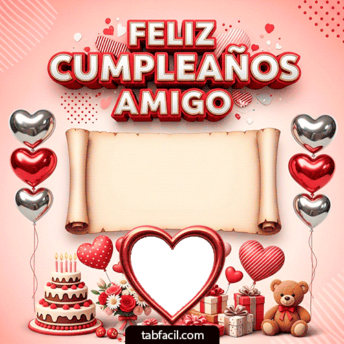 Marco GIF animado para fotos de Feliz Cumpleaños Amigo - Feliz Cumpleaños