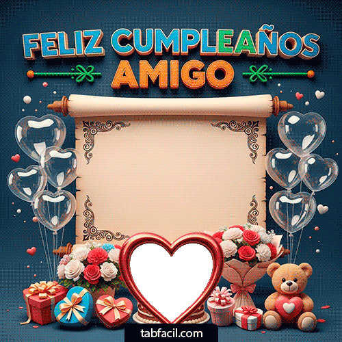 Marco GIF animado para fotos de Feliz Cumpleaños Amigo - Feliz Cumpleaños