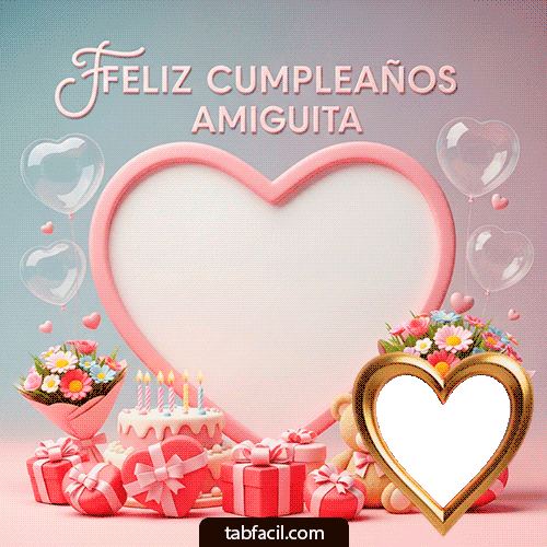 Marco GIF animado para fotos de Feliz Cumpleaños Amiguita - Feliz Cumpleaños