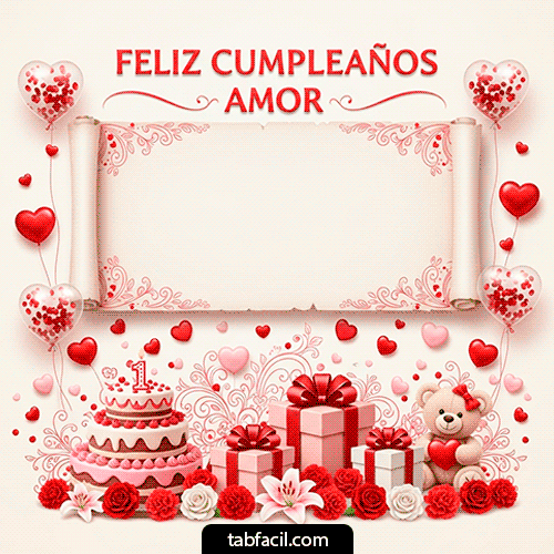 Plantilla GIF Feliz Cumpleaños Amor - Feliz Cumpleaños
