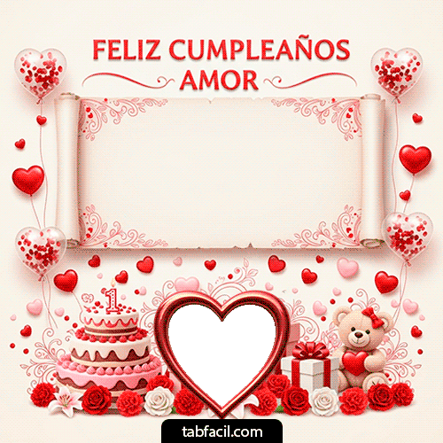 Marco GIF animado para fotos de Feliz Cumpleaños Amor - Feliz Cumpleaños