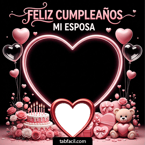 Marco GIF animado para fotos de Feliz Cumpleaños Mi Esposa - Feliz Cumpleaños