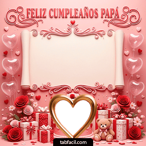 Marco GIF animado para fotos de Feliz Cumpleaños Papá - Feliz Cumpleaños