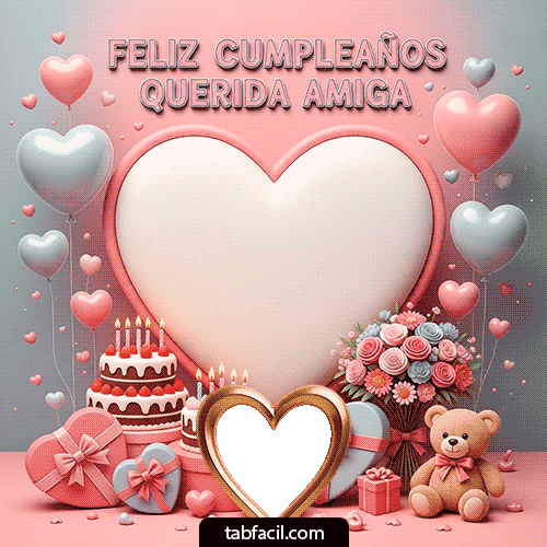 Marco GIF animado para fotos de Feliz Cumpleaños Querida Amiga!! - Feliz Cumpleaños