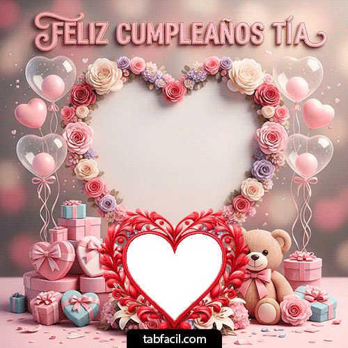 Marco GIF animado para fotos de Feliz Cumpleaños Tía - Feliz Cumpleaños